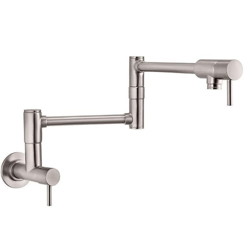 Pfister GT533-PF Lita 2.2 GPM Wall Mounted Single Hole Pot Filler Stainless Steel Faucet Pot Filler Double Handle