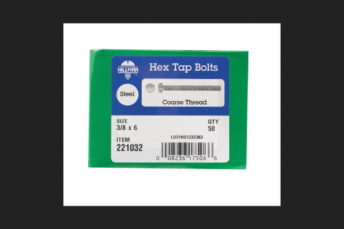 HILLMAN 3/8 in. D X 6 in. L Zinc Plated Steel Hex Tap Bolt 50 Pk