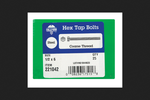 HILLMAN 1/2 in. D X 6 in. L Zinc Plated Steel Hex Tap Bolt 25 Pk