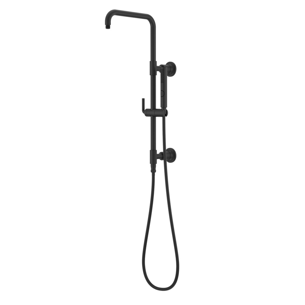 Pfister HSK-70SHW Modern Round Retrofit Shower with Hand Shower Slide Bar Shower Arm and Hose Matte Black Showers Retrofit Showers Showerhead