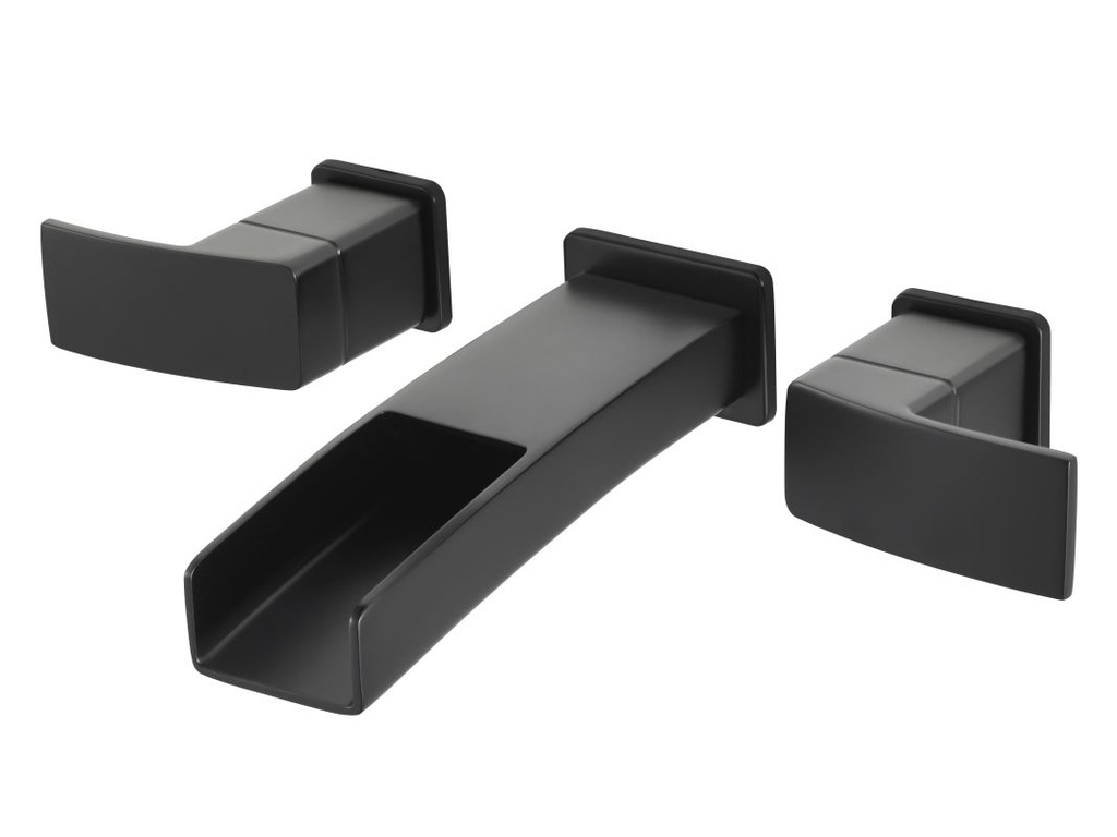 Pfister LG49-DF1 Kenzo 1.2 GPM Wall Mounted Bathroom Faucet Black Faucet Bathroom Sink Faucets Double Handle