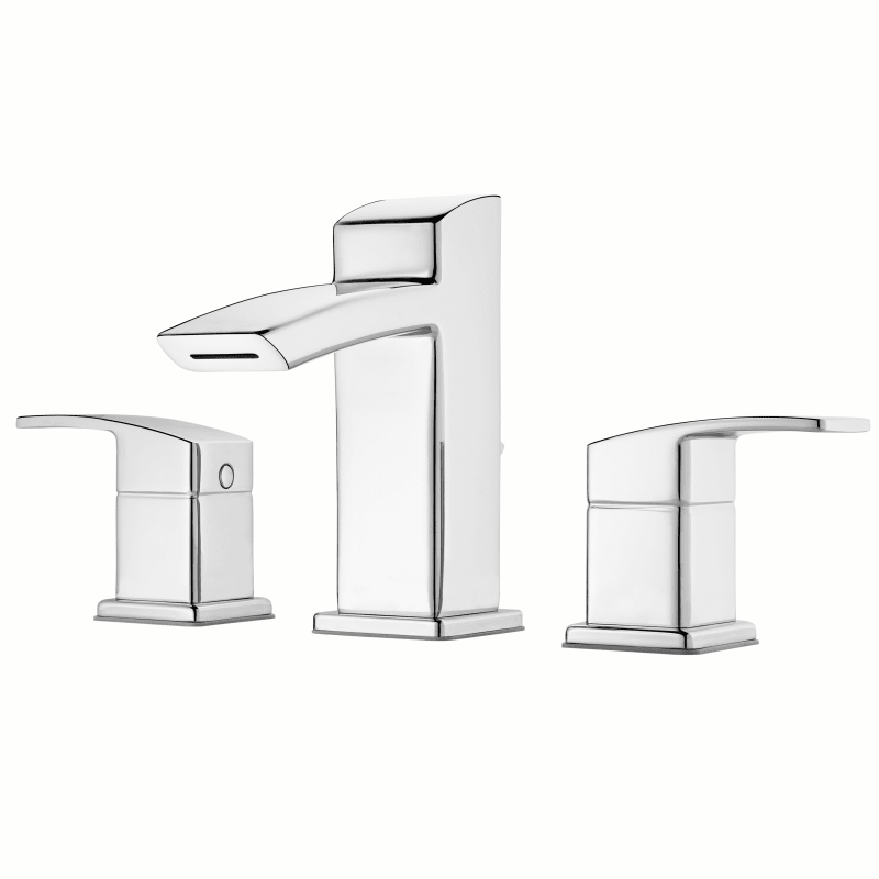 Pfister LG49-DF2 Kenzo 1.2 GPM Widespread Bathroom Faucet with Metal Pop-up Assembly Polished Chrome Faucet Bathroom Sink Faucets Double Handle