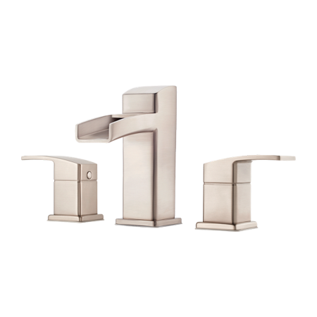Pfister LG49-DF0 Kenzo 1.2 GPM Widespread Bathroom Faucet with Metal Pop-up Drain Assembly Brushed Nickel Faucet Bathroom Sink Faucets Double Handle