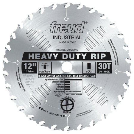 Freud 12 in. X 30T Heavy-Duty Rip Blade - LM72M012