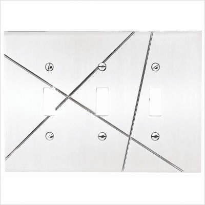 Atlas Homewares NSTT Modernist Triple Toggle Switch Plate Brushed Nickel