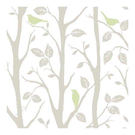 Wallpops Green & Grey Sitting in a Tree Smooth Wallpaper
