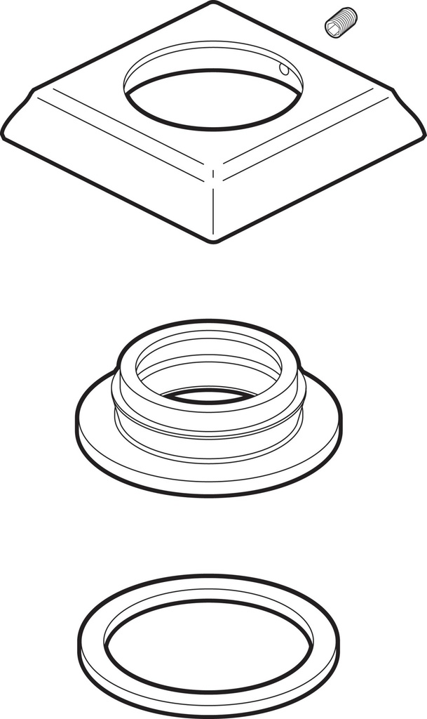 Delta Dryden Handle Base W/ Gasket & Set Screw in Gray, Size 1.0 H X 3.0 W X 3.0 D in | Wayfair RP52659