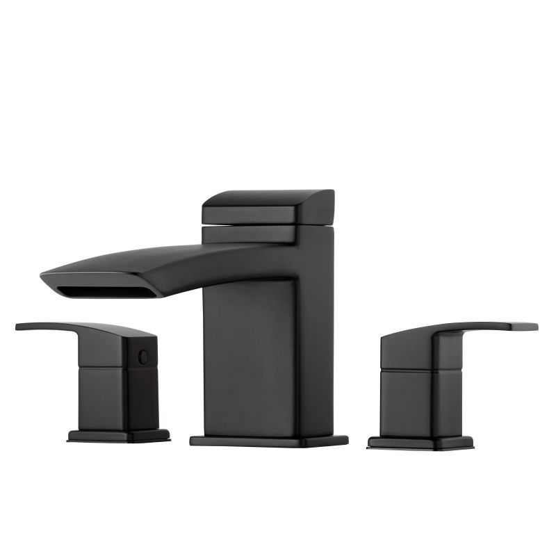 Pfister RT6-5D1 Kenzo Deck Mounted Roman Tub Filler Trim Matte Black Faucet Roman Tub Double Handle