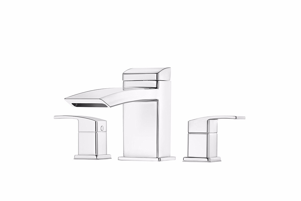 Pfister RT6-5D1 Kenzo Deck Mounted Roman Tub Filler Trim Polished Chrome Faucet Roman Tub Double Handle