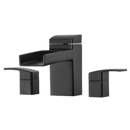[RT6-5DFB] Pfister RT6-5DF Kenzo Deck Mounted Roman Tub Filler Trim with Metal Lever Handles Black Faucet Roman Tub Double Handle