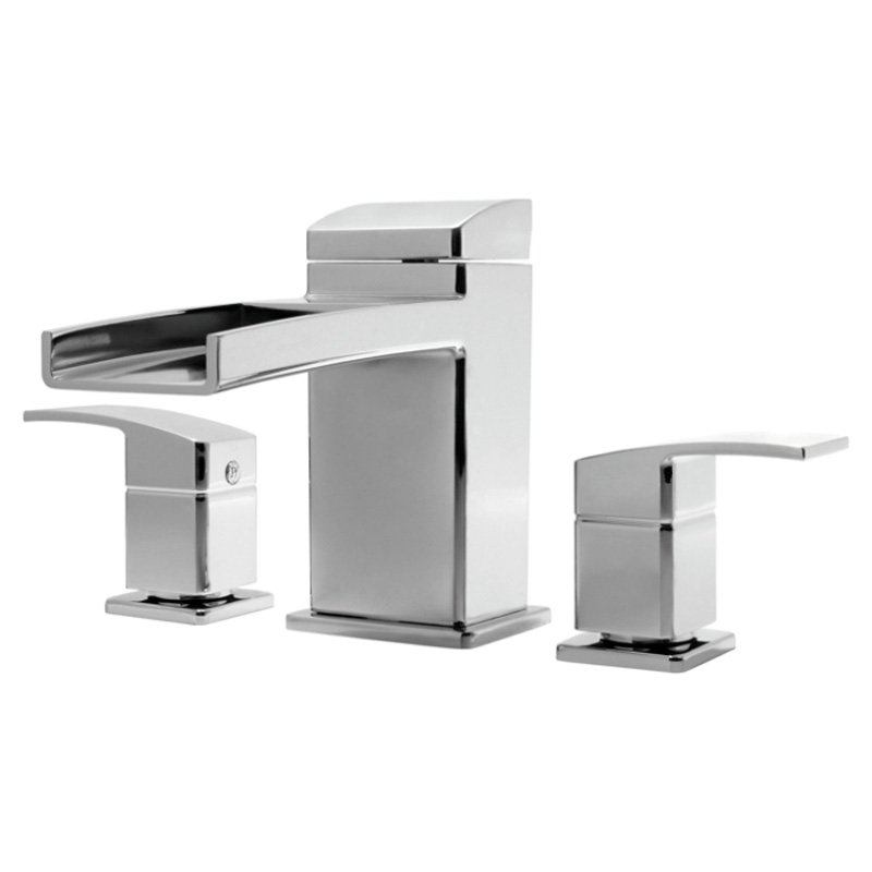 [RT6-5DFC] Pfister RT6-5DF Kenzo Deck Mounted Roman Tub Filler Trim with Metal Lever Handles Polished Chrome Faucet Roman Tub Double Handle