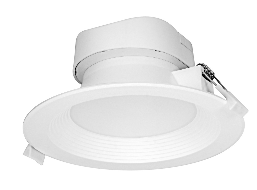 Direct Wire Downlight, 9 W, 120 V, 1-Lamp, LED Lamp, Aluminum, White, Frosted