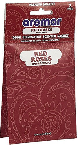 Aromar Scented Sachets 2 Pcs Red Roses Fragrance Odor Eliminator