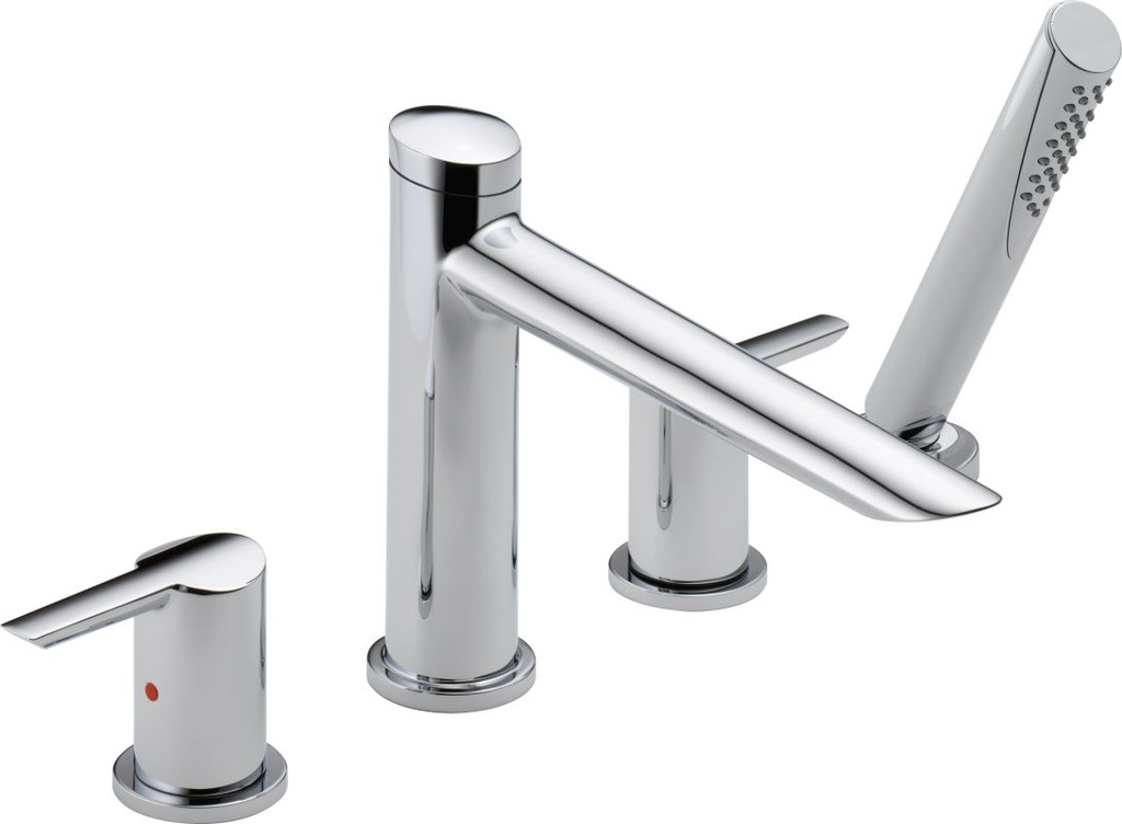 Delta Compel 2-Handle Deck-Mount Roman Tub Faucet with Hand Shower Trim Kit Only in Chrome (Valve Not Included), Grey