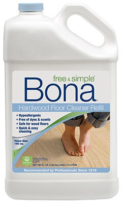 Bona  Free & Simple  No Scent Hardwood Floor Cleaner  Liquid  160 Oz. - Case of: 4;
