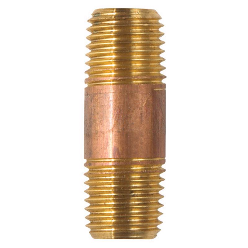 1/4 in. MPT X 1/4 in. D MPT Red Brass Nipple 1-1/2 in. L