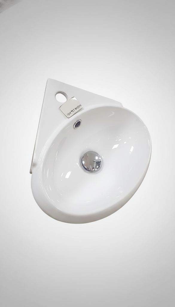 RND CNR MT BASIN 15.7"X5.7" WHT