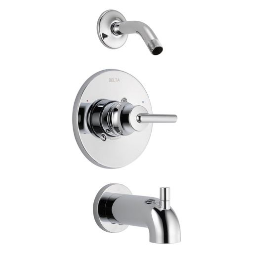 [T14459-LHD] Delta T14459-LHD Trinsic Monitor 14 Series Single Function Pressure Balanced Tub and Shower - Less Shower Head and Rough-in Valve Chrome Showers Tub