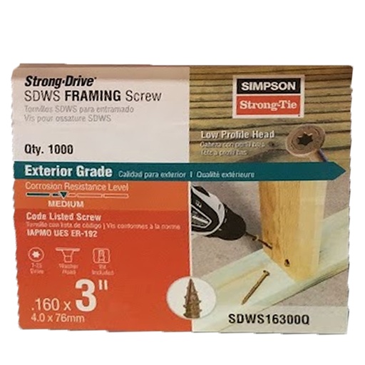 [ANCLAJE243] Simpson Strong-Tie Strong-Drive No. 8 X 3 in. L Star Low Profile Head Serrated Framing Screws