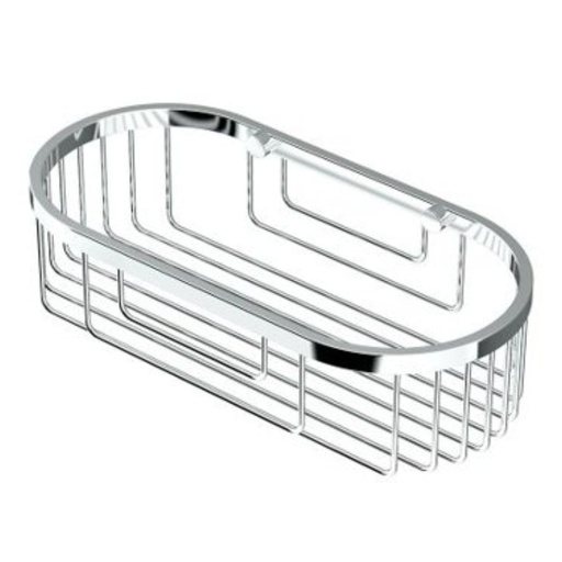 [366001678] Gatco 1576 12" Oval Shower Basket Chrome Bath and Shower Accessories Shower Accessories Shower Baskets