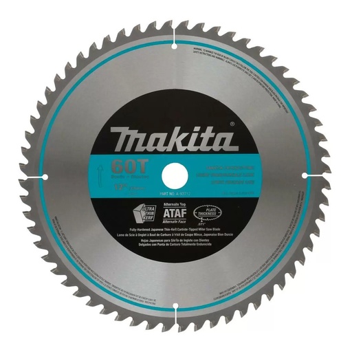 [A93712] MAKITA MITER SAW BLADE 12"X60T