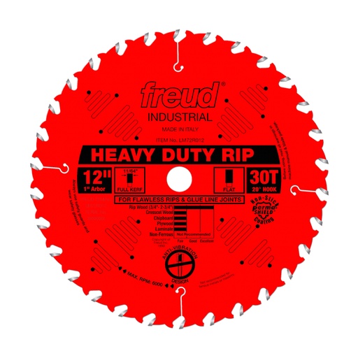 [LM72R012] Freud 12in Heavy-Duty Rip Blade with Perma-SHIELD Coating - LM72R012