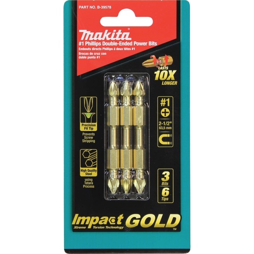 [B-39578] MAKITA GOLD PHIL.INS.BIT#1X2-1/2