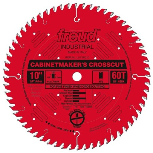 [LU73R010] Freud 10 in. X 60T Cabinetmakers Crosscut Blade - LU73R010