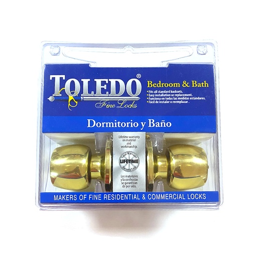 [380009006] Toledo V1920MAUS3 Malaga Interior Privacy Lockset, Polished Brass