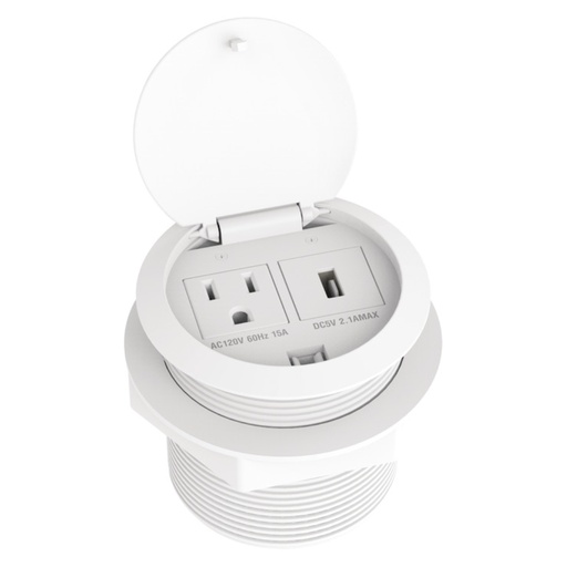 [822.09.304] HAFELE DS 250 1 OUTLET/1 USB WHT