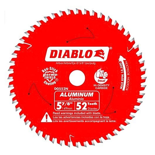 [D0552N] Diablo 5-7/8 in. D X 5/8 in. TiCo Hi-Density Carbide Circular Saw Blade 52 Teeth 1 Pk