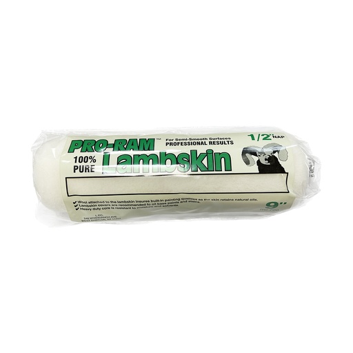 [RC700-9] Paint Roller Cover, 1/2 in Thick Nap, 9 in L, Lambskin Cover