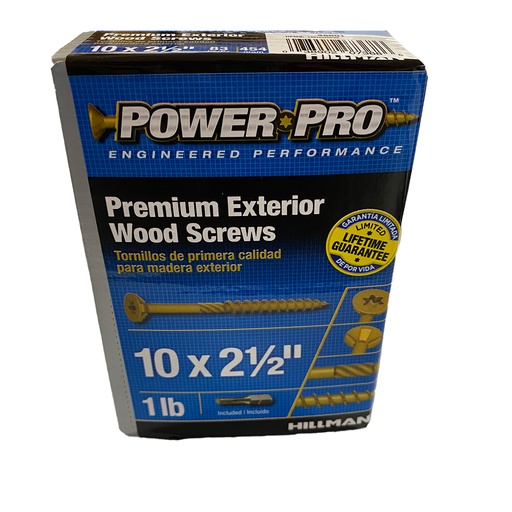 [48601] HILLMAN Power Pro No. 10 Ga. X 2-1/2 in. L Bronze Star Flat Head Exterior Deck Screws 1 Lb 78 Pk