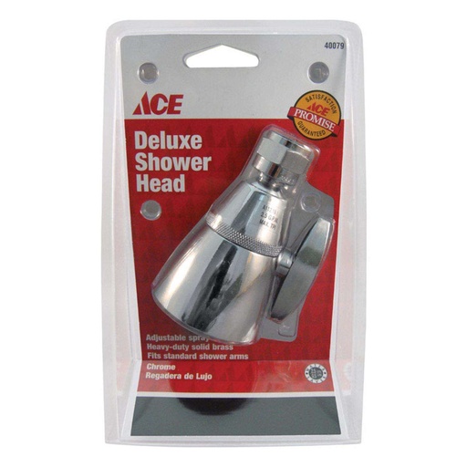 [40079] Ace Deluxe Chrome Brass 6 Settings Adjustable Showerhead 1.8 Gpm