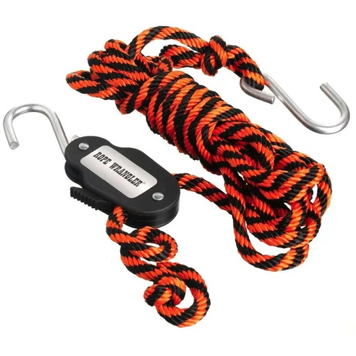 [8866733] Keeper Rope Wrangler 3/8 in. W X 16 Ft. L Black/Orange Tie Down 250 Lb 1 Pk