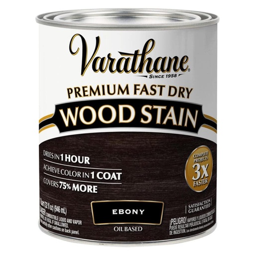 [1615194] Varathane Premium Fast Dry Semi-Transparent Ebony Wood Stain 1 Qt.
