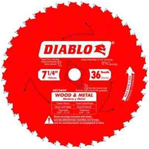 [D0736CF] Freud Diablo 7-1/4" 36‑Tooth Steel Demon Metal & Stainless Steels Circular Saw Blade Cermet II D0736CF