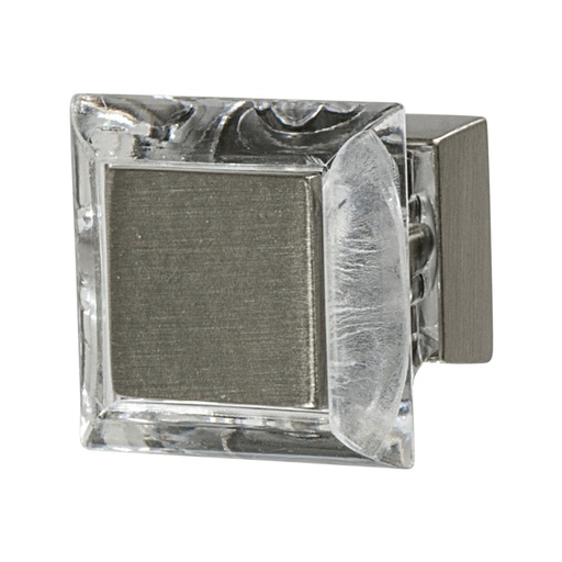 [133.50.110] Amerock BC29460 Abernathy 1-1/16 Inch Square Cabinet Knob Acrylic/Satin Nickel Cabinet Hardware Knobs Square