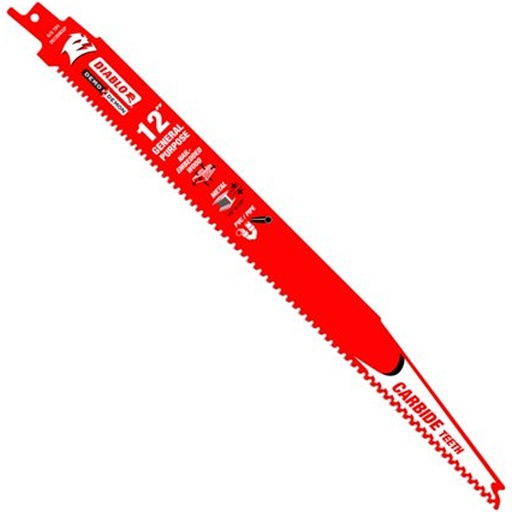 [DS1209CGP3] Diablo Demo Demon 12 in. Carbide Tipped Reciprocating Saw Blade 6/9 TPI 3 Pk