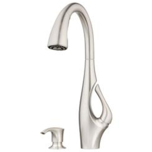 [F5297NDGS] Indira Single Handle Pull Down Sprayer Kitchen Faucet with Soap Dispenser in Spot Defense Stainless Steel