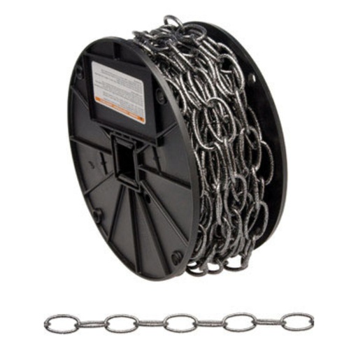 [5365374] No.10 Steel Decorative Chain, Antique Silver - 0.14 in. Dia. X 1.21 in