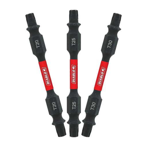 [DDETV25S3] Diablo Torx 2-1/2 in. L Double-Ended Screwdriver Bit Set Black Oxide 3 Pc