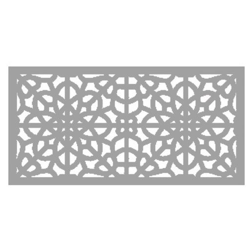 [73050381] 2 Ft. X 4 Ft. Fretwork Gray Polypropylene Decorative Screen Panel