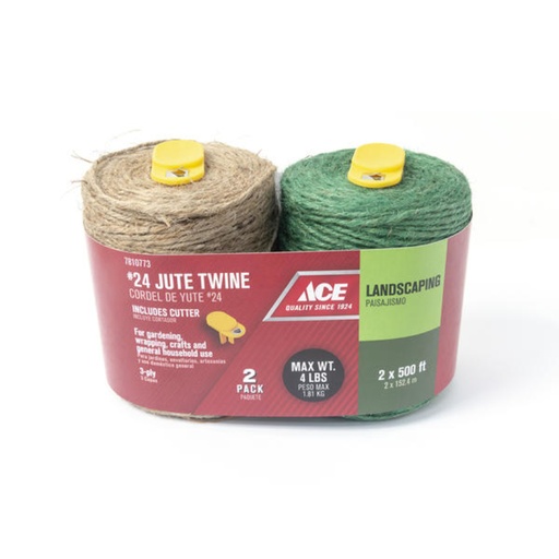 [7810773] Ace #24 in. D X 500 Ft. L Green/Natural Twisted Jute Twine