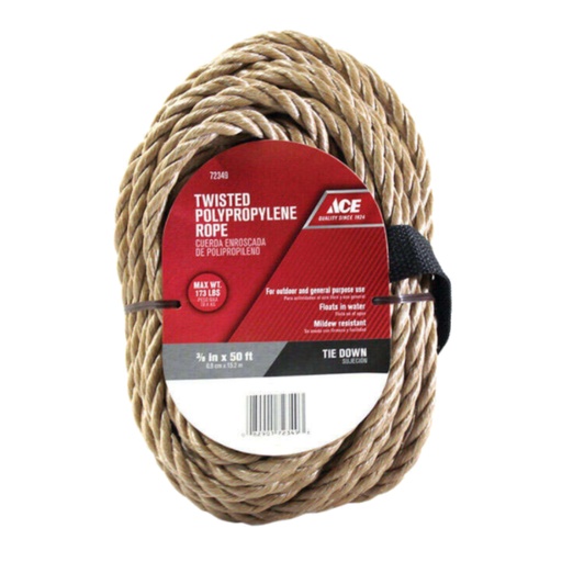 [72349] POLY ROPE 3/8"X50'TAN