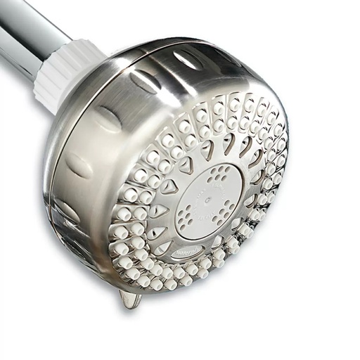 [4268744] Waterpik PowerSpray Plus Brushed Nickel 5 Settings Showerhead 1.8 Gpm