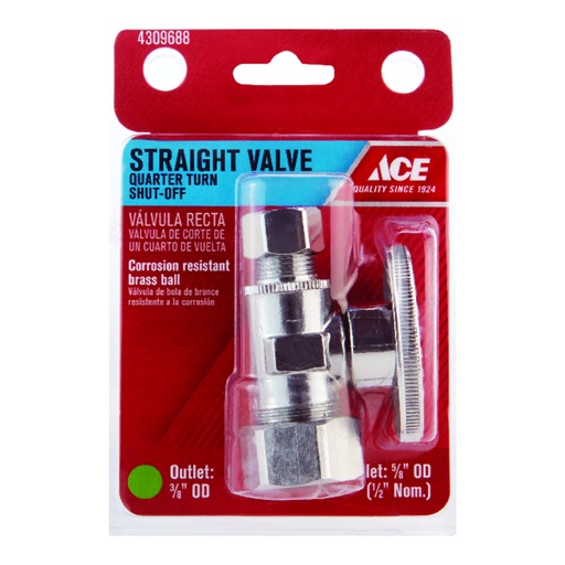 [4309688] Ace Compression Compression Brass Straight Stop Valve