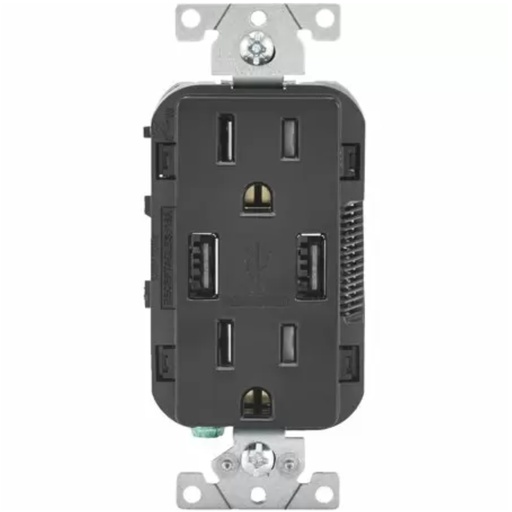 [3008385] OUTLET/USB CHGR 15A BLK
