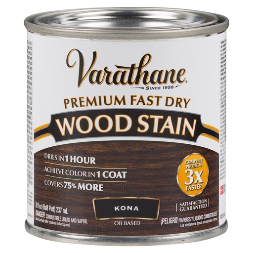 [1615426] Varathane Semi-Transparent Kona Oil-Based Urethane Modified Alkyd Fast Dry Wood Stain 1 Qt