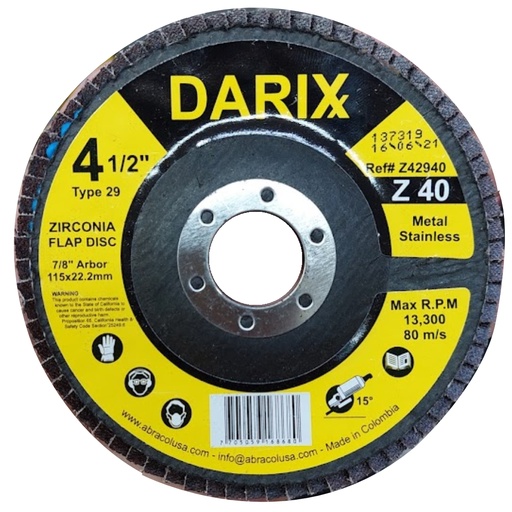 [475012251] DISCO LIJA 4-1/2X7/8 G40